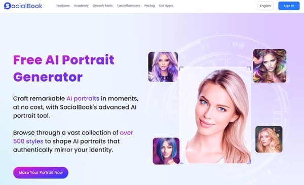SocialBook Free AI Portrait Generator