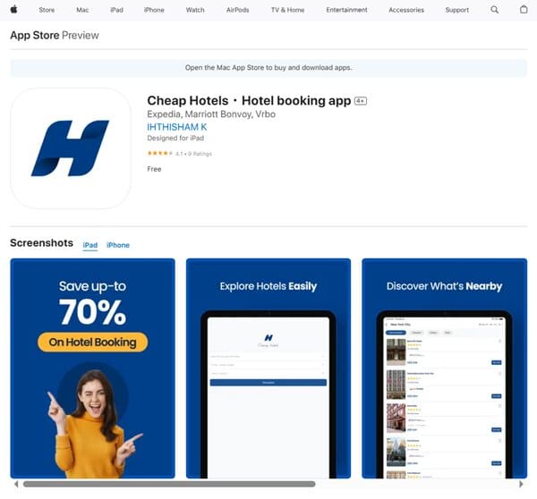 Cheap Hotels Booking App