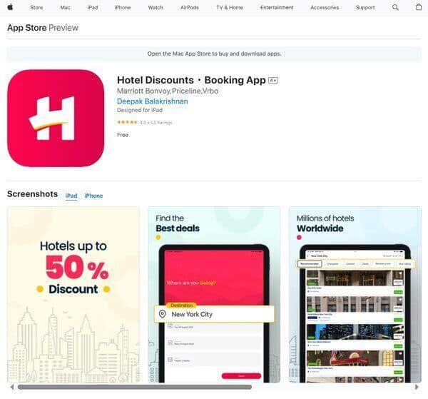 Hotel Discounts Booking App