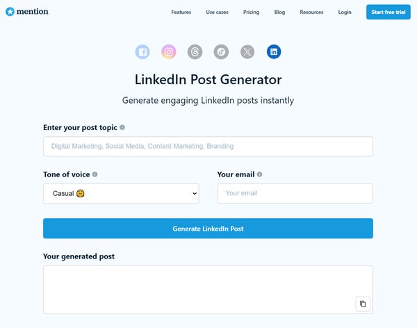 Mention LinkedIn AI Post Generator