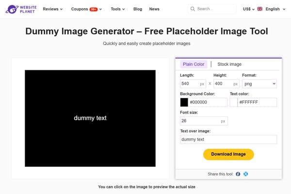 Dummy Placeholder Image Generator