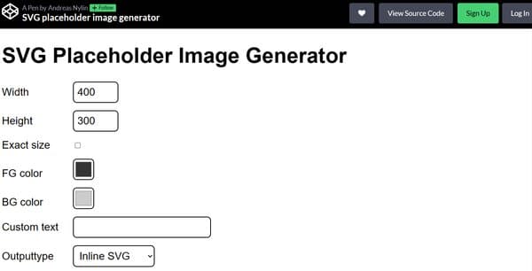 SVG Placeholder Image Generator